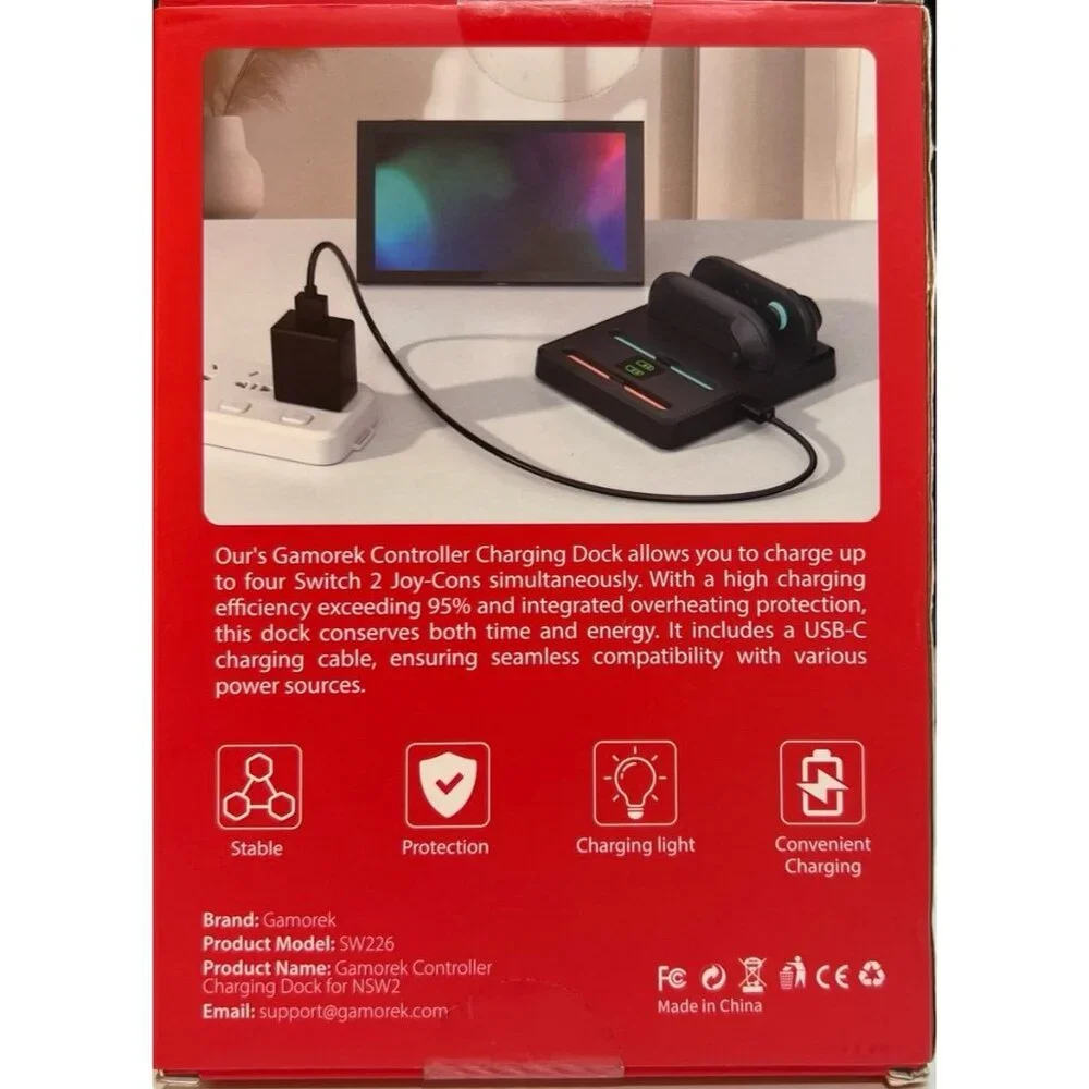 Gamorek Controller Charging Dock specifically designed for Nintendo Switch 2 Joy